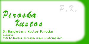 piroska kustos business card